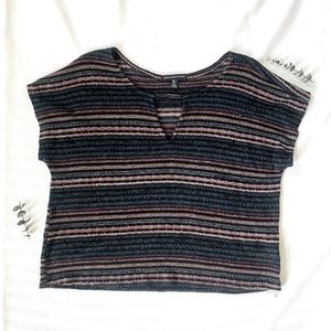 NWOT American Eagle Striped Short Sleeve Sweater